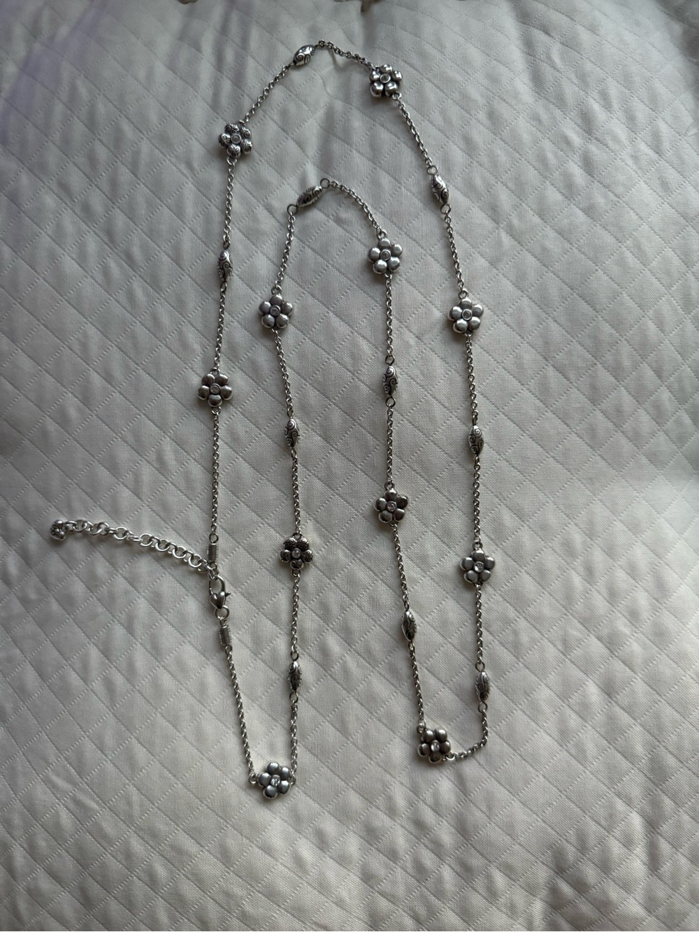 Brighton Silver Floral Station Necklace